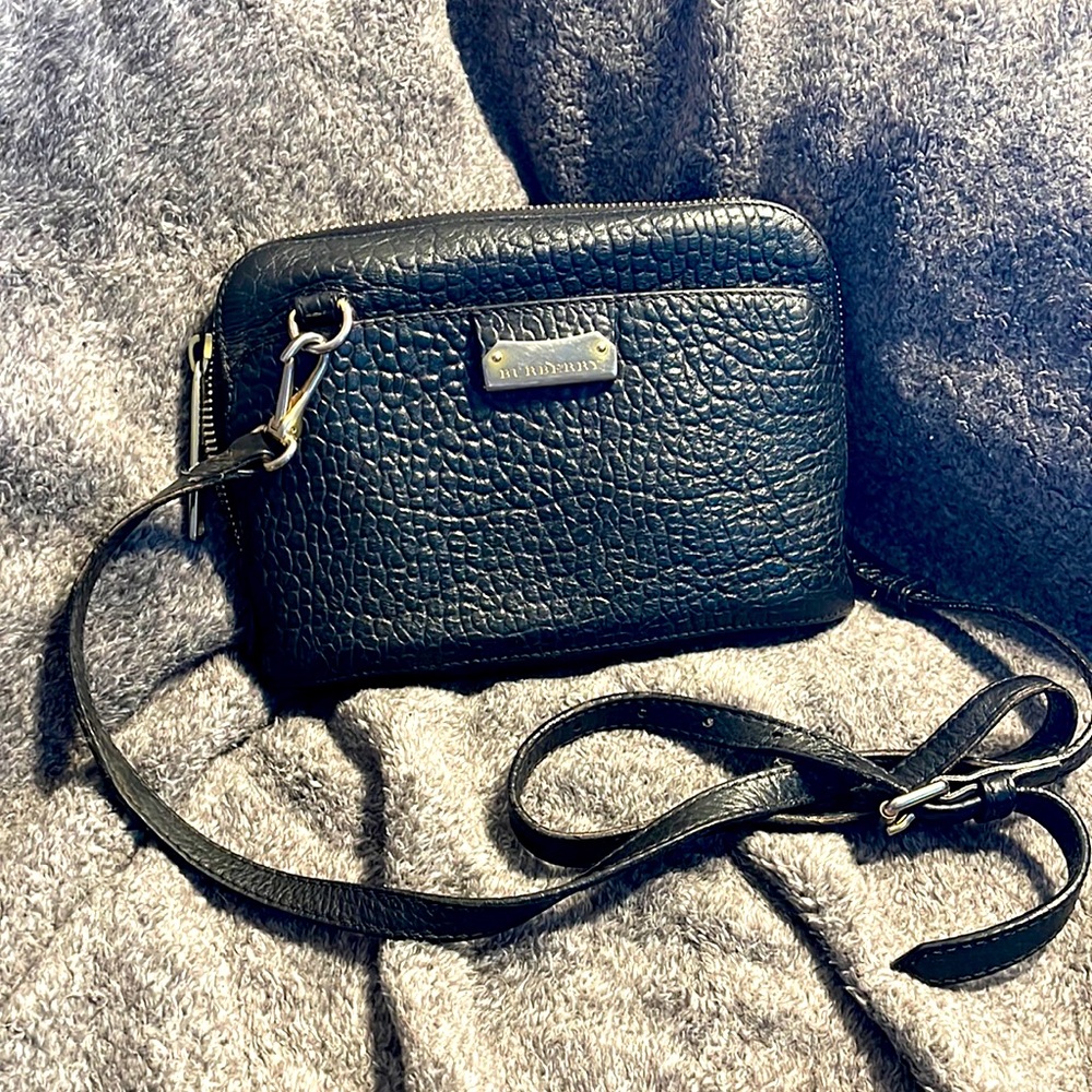 Burberry authentic Italy grain leather crossbody bag